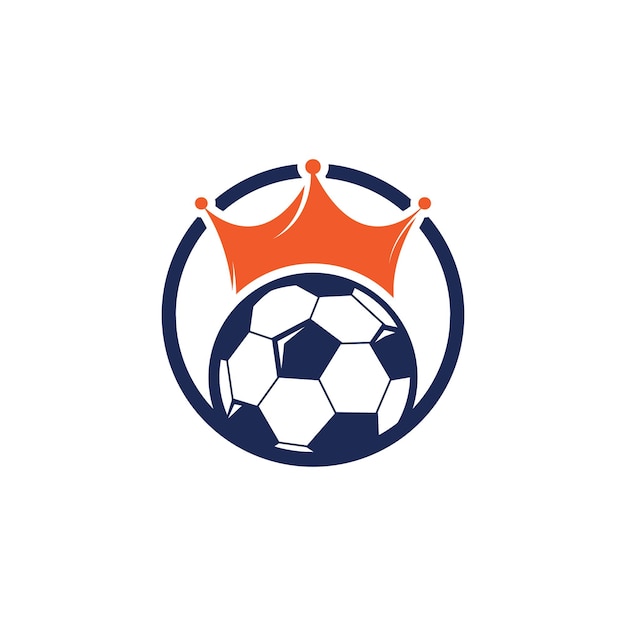 Diseño de logotipo de vector de rey de fútbol