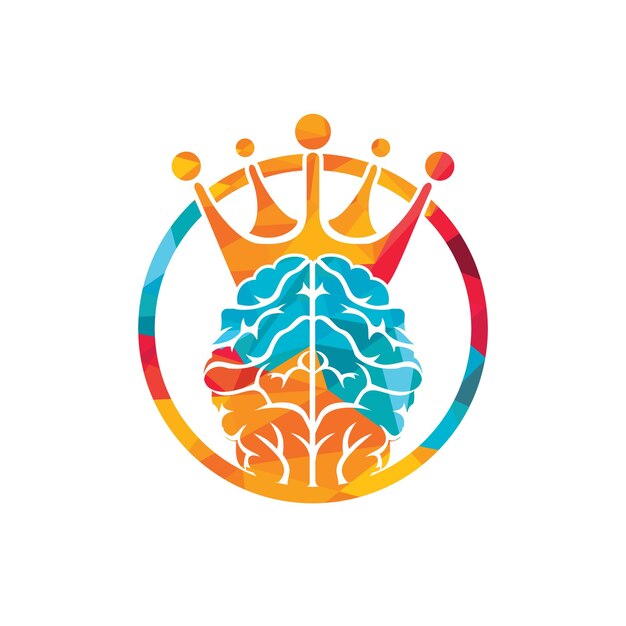 Diseño de logotipo de vector de rey inteligente