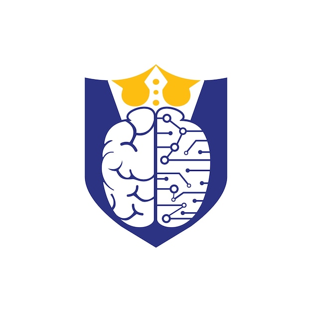 Diseño de logotipo de vector de rey inteligente