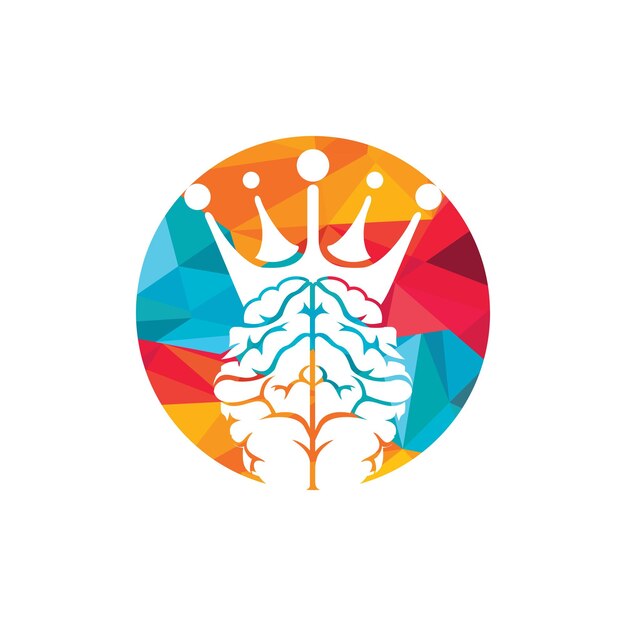 Diseño de logotipo de vector de rey inteligente