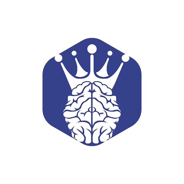 Diseño de logotipo de vector de rey inteligente