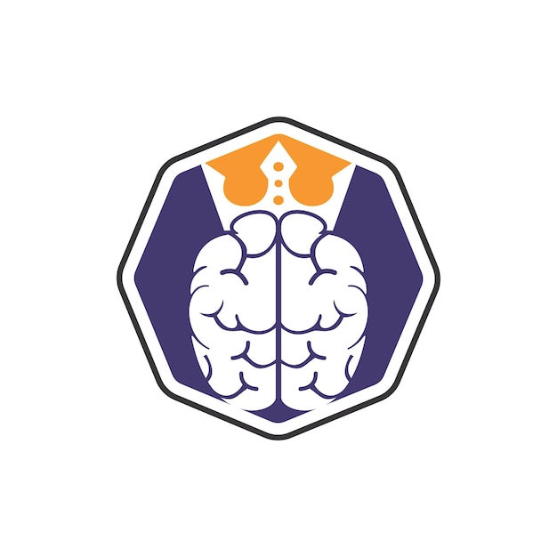 Diseño de logotipo de vector de rey inteligente