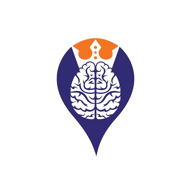 Diseño de logotipo de vector de rey inteligente