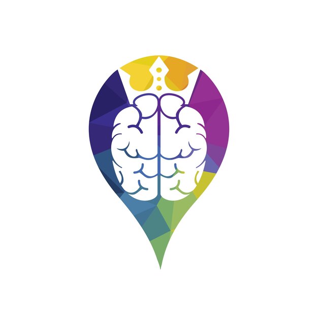 Diseño de logotipo de vector de rey inteligente