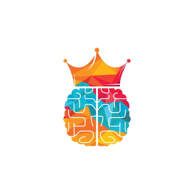 Diseño de logotipo de vector de rey inteligente