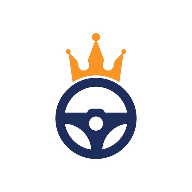 Diseño del logotipo del vector del rey de la unidad. Icono de dirección y corona.