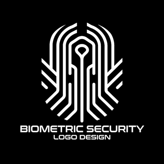 Diseño del logotipo del vector de seguridad biométrica