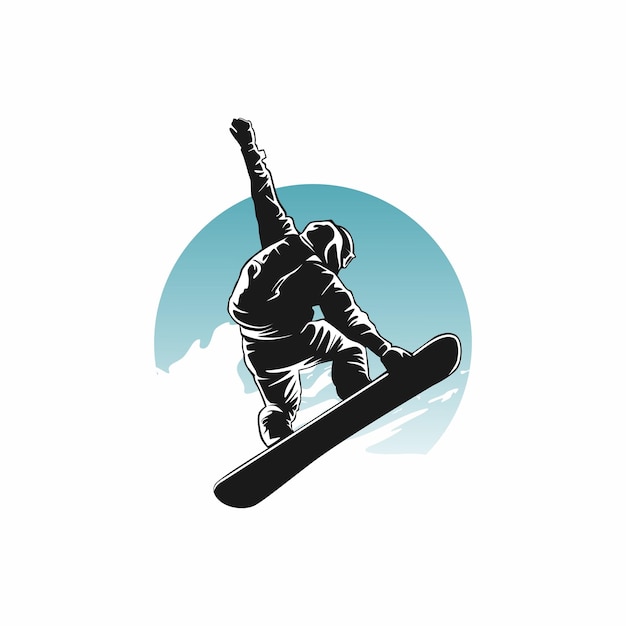 diseño de logotipo de vector de snowboard de estilo libre