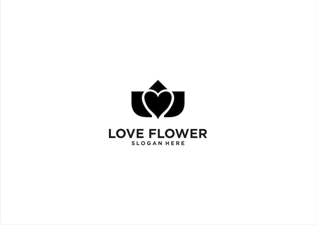 Diseño del logotipo de Vector Stok Love Leaf