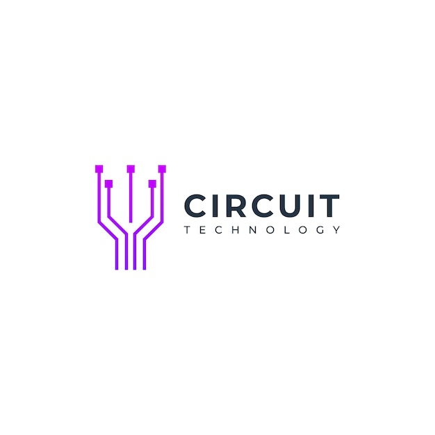 Diseño del logotipo del vector de tecnología de circuitos