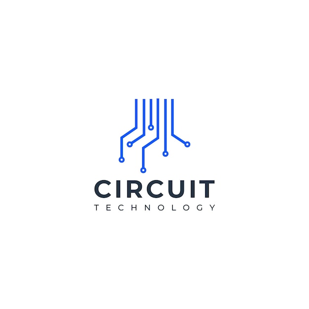 Diseño del logotipo del vector de tecnología de circuitos