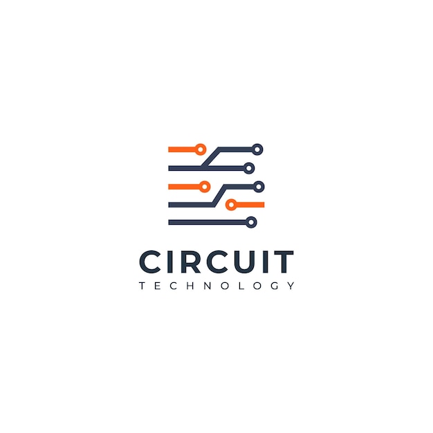 Diseño del logotipo del vector de tecnología de circuitos