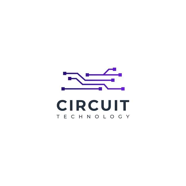 Diseño del logotipo del vector de tecnología de circuitos
