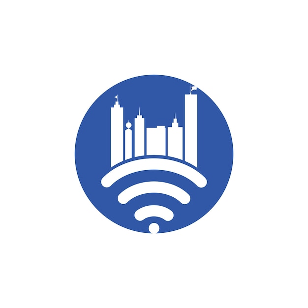 Diseño de logotipo de vector de tecnología de ciudad inteligente