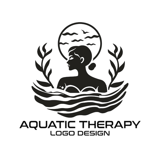Diseño del logotipo del vector de terapia acuática