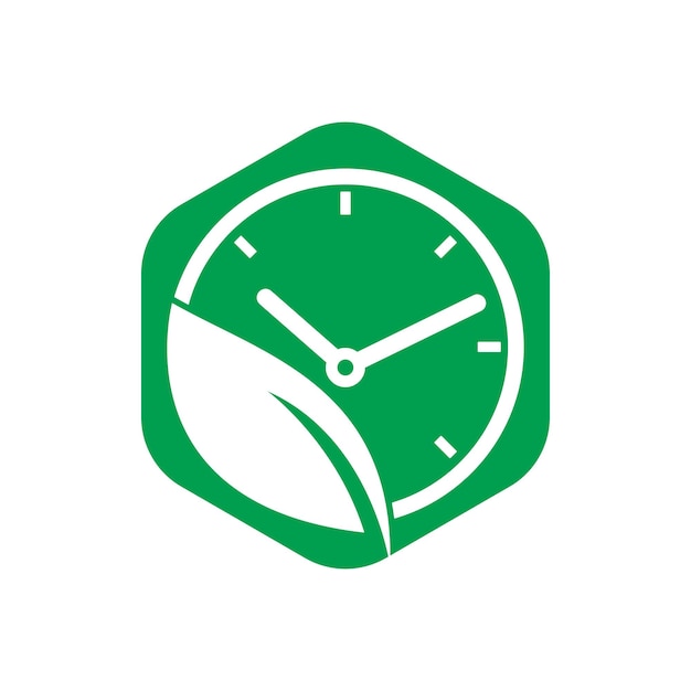 Diseño de logotipo de vector de tiempo de naturaleza