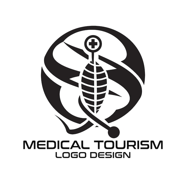 Diseño del logotipo del vector de turismo médico