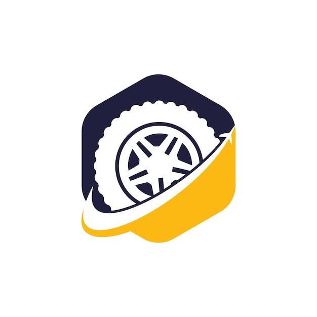 Diseño de logotipo de vector de viaje de neumáticos