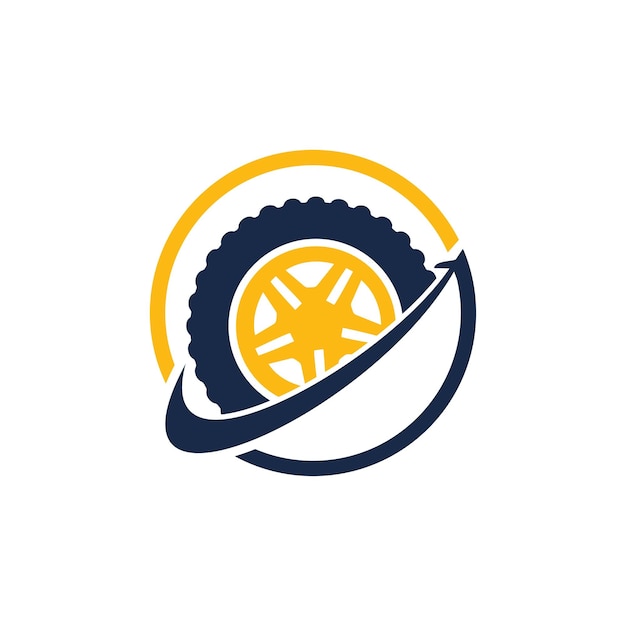 Diseño de logotipo de vector de viaje de neumáticos