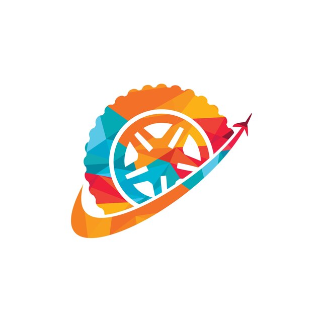 Diseño de logotipo de vector de viaje de neumáticos