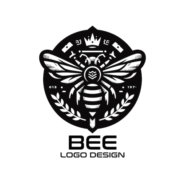 Diseño de logotipo vectorial de abeja