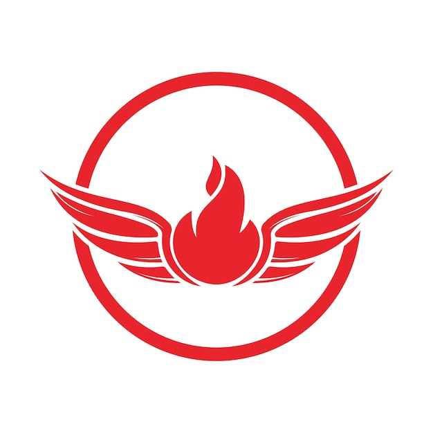 Diseño de logotipo vectorial de alas de fuego