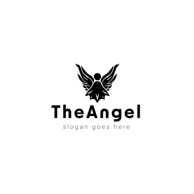 Diseño de logotipo vectorial de ángel