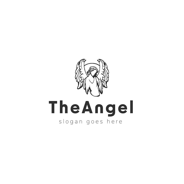 Diseño de logotipo vectorial de ángel