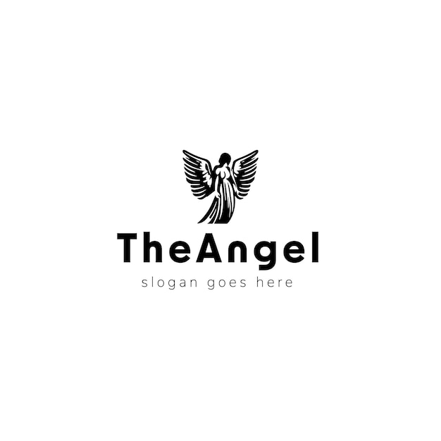 Diseño de logotipo vectorial de ángel
