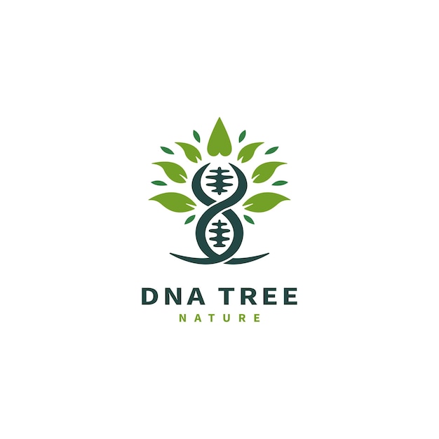 Diseño de logotipo vectorial de árbol de ADN