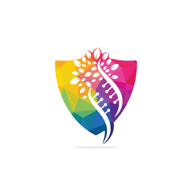 Diseño de logotipo vectorial de árbol de ADN