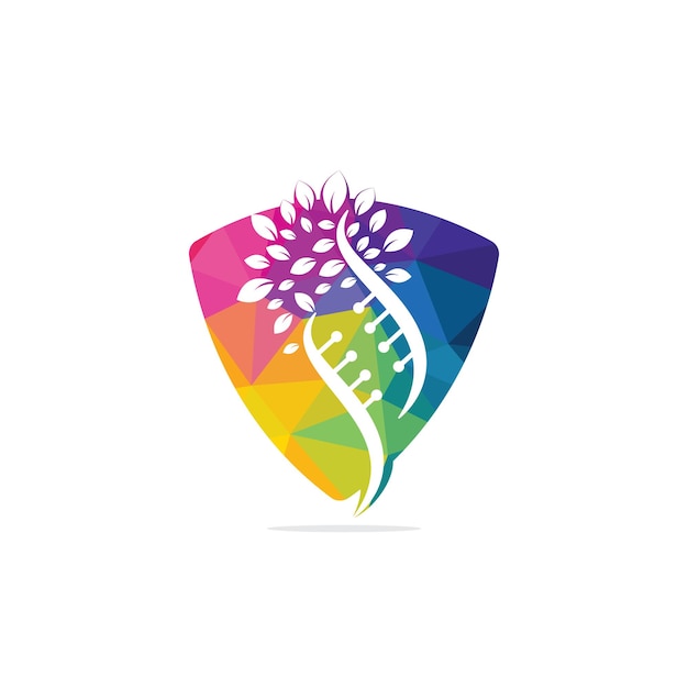 Diseño de logotipo vectorial de árbol de ADN