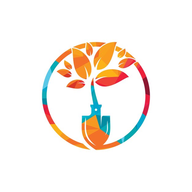 Diseño de logotipo vectorial de árbol de pala