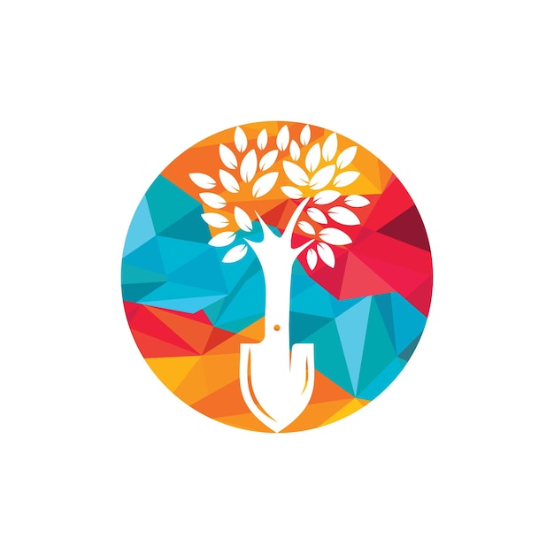 Diseño de logotipo vectorial de árbol de pala