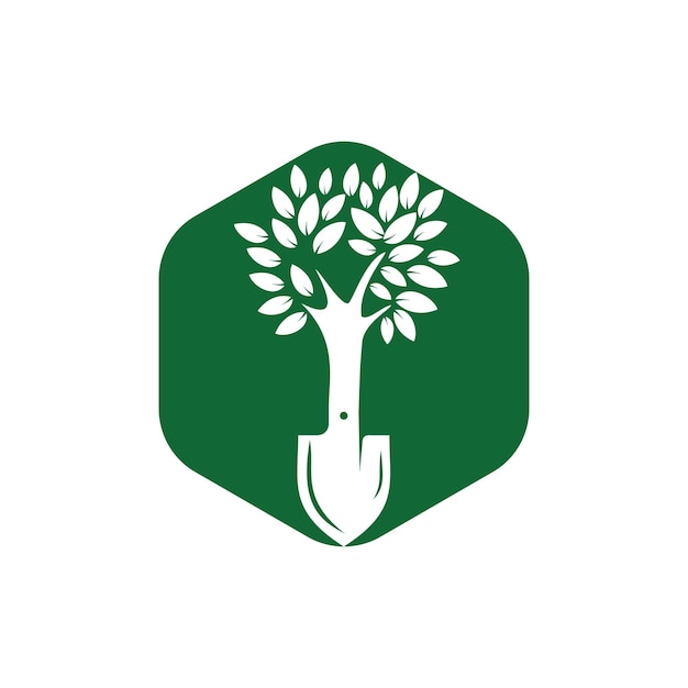 Diseño de logotipo vectorial de árbol de pala