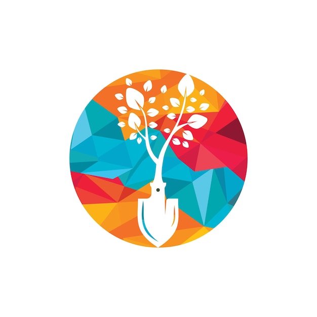 Diseño de logotipo vectorial de árbol de pala