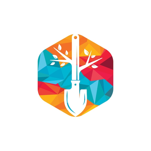 Diseño de logotipo vectorial de árbol de pala