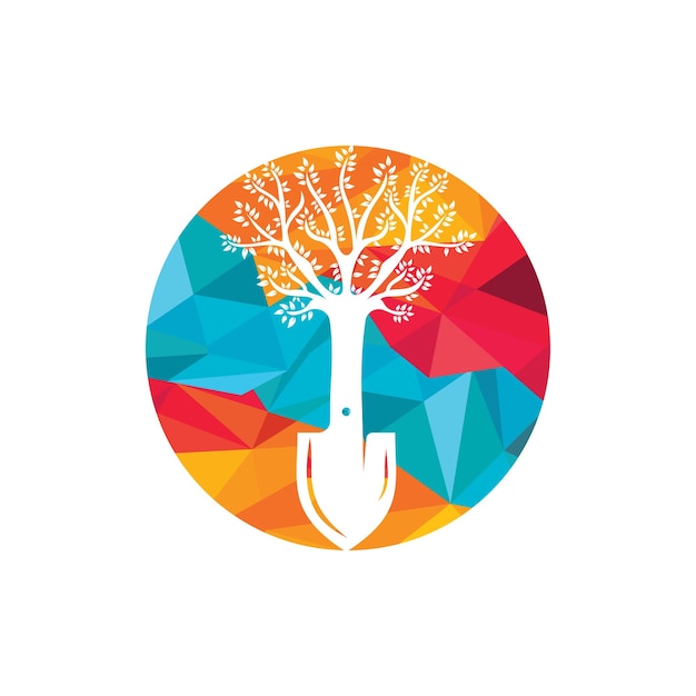 Diseño de logotipo vectorial de árbol de pala