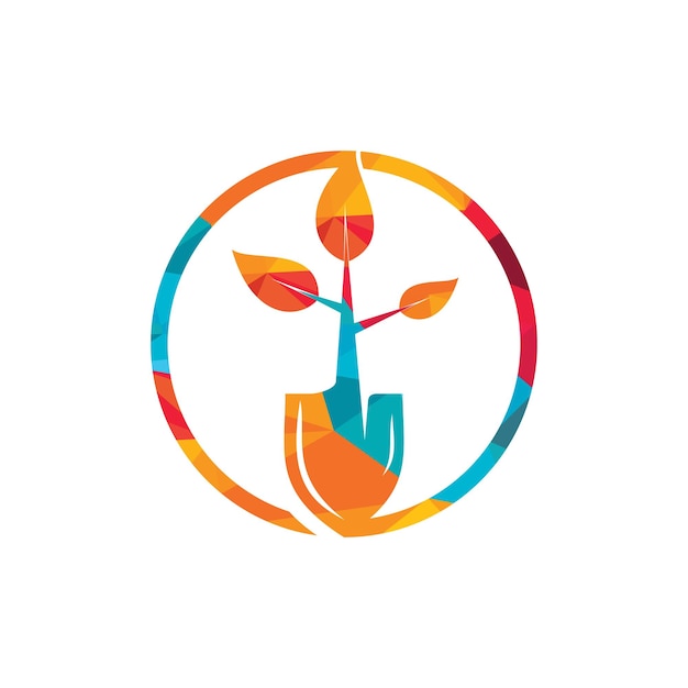 Diseño de logotipo vectorial de árbol de pala
