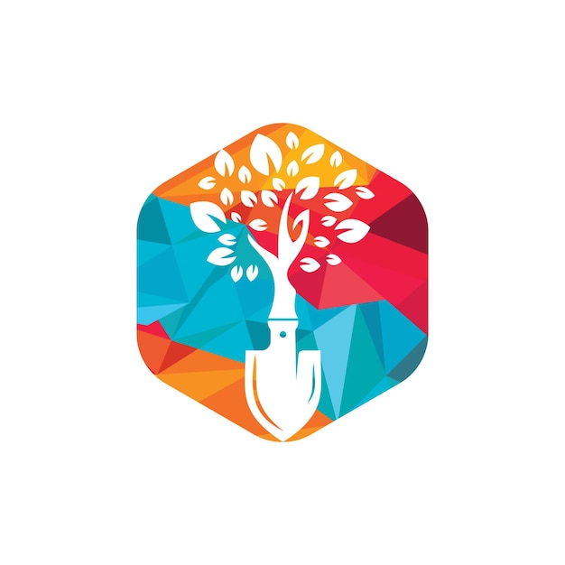 Diseño de logotipo vectorial de árbol de pala