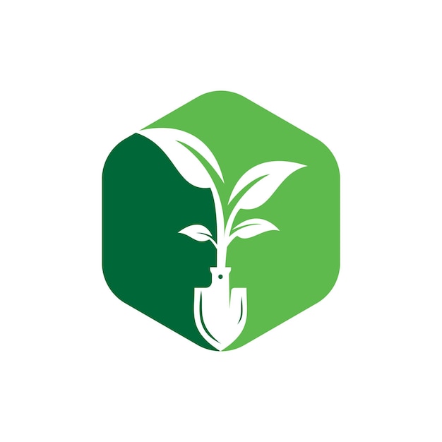 Diseño de logotipo vectorial de árbol de pala