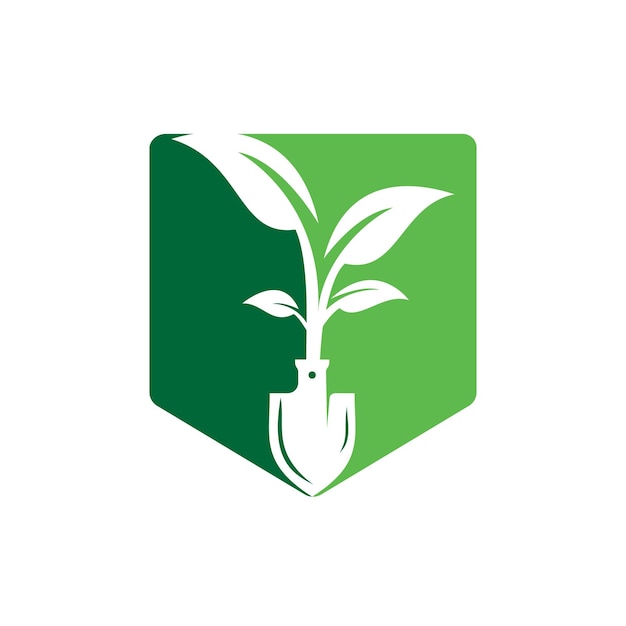 Diseño de logotipo vectorial de árbol de pala