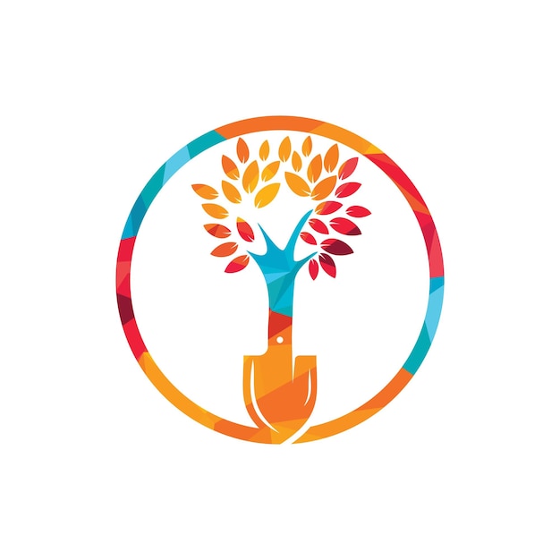 Diseño de logotipo vectorial de árbol de pala