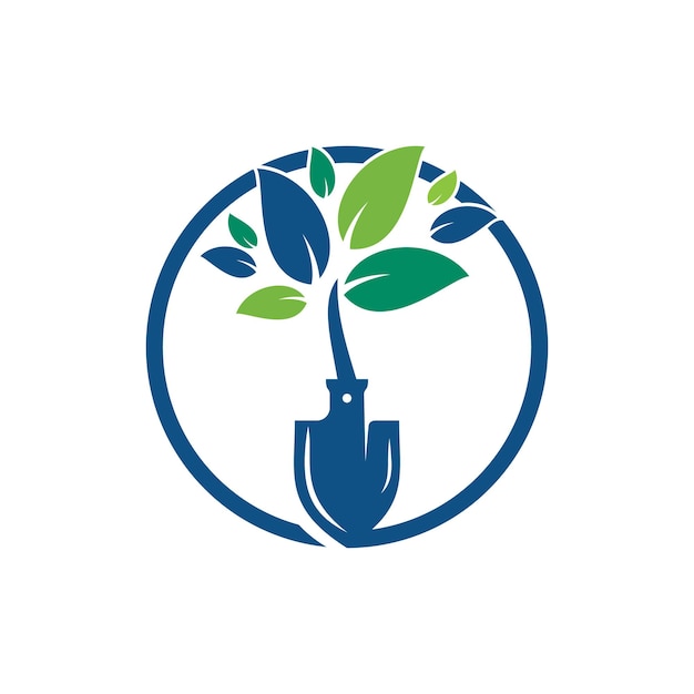 Diseño de logotipo vectorial de árbol de pala