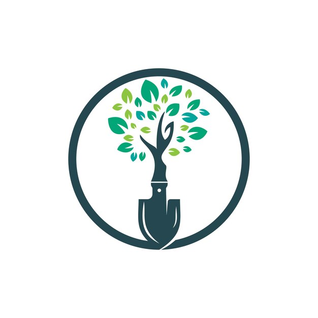 Diseño de logotipo vectorial de árbol de pala