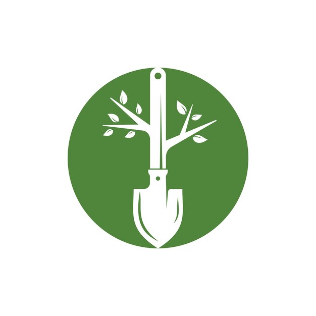 Diseño de logotipo vectorial de árbol de pala