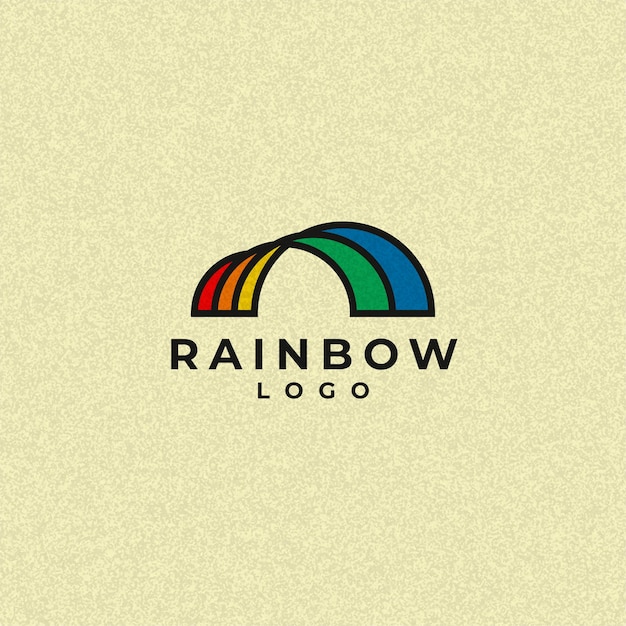 Diseño de logotipo vectorial de arco iris lindo y divertido