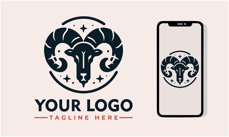 Vector diseño del logotipo vectorial de aries aries signo zodiacal oveja vector del logotipo para el grupo de signos zodiacales