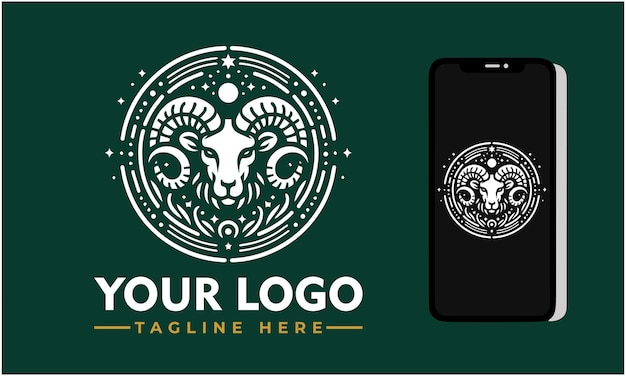 Diseño del logotipo vectorial de Aries Aries Signo zodiacal oveja vector del logotipo para el grupo de signos zodiacales