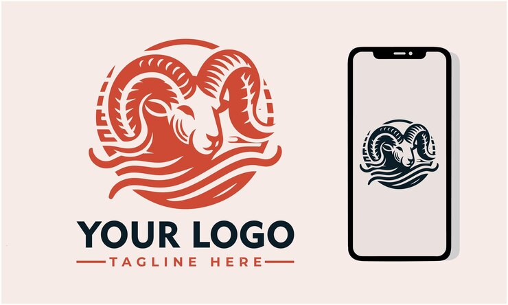Vector diseño del logotipo vectorial de aries aries signo zodiacal oveja vector del logotipo para el grupo de signos zodiacales